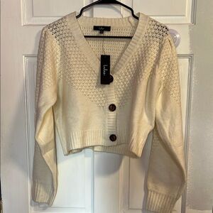 Lulu's Ivory Button-Up Cardigan